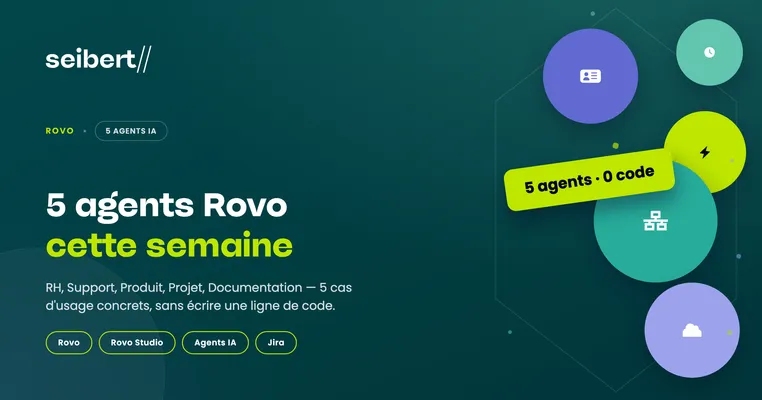 5 agents Rovo à déployer cette semaine : RH, Support, Produit, Projet, Documentation, sans écrire une ligne de code