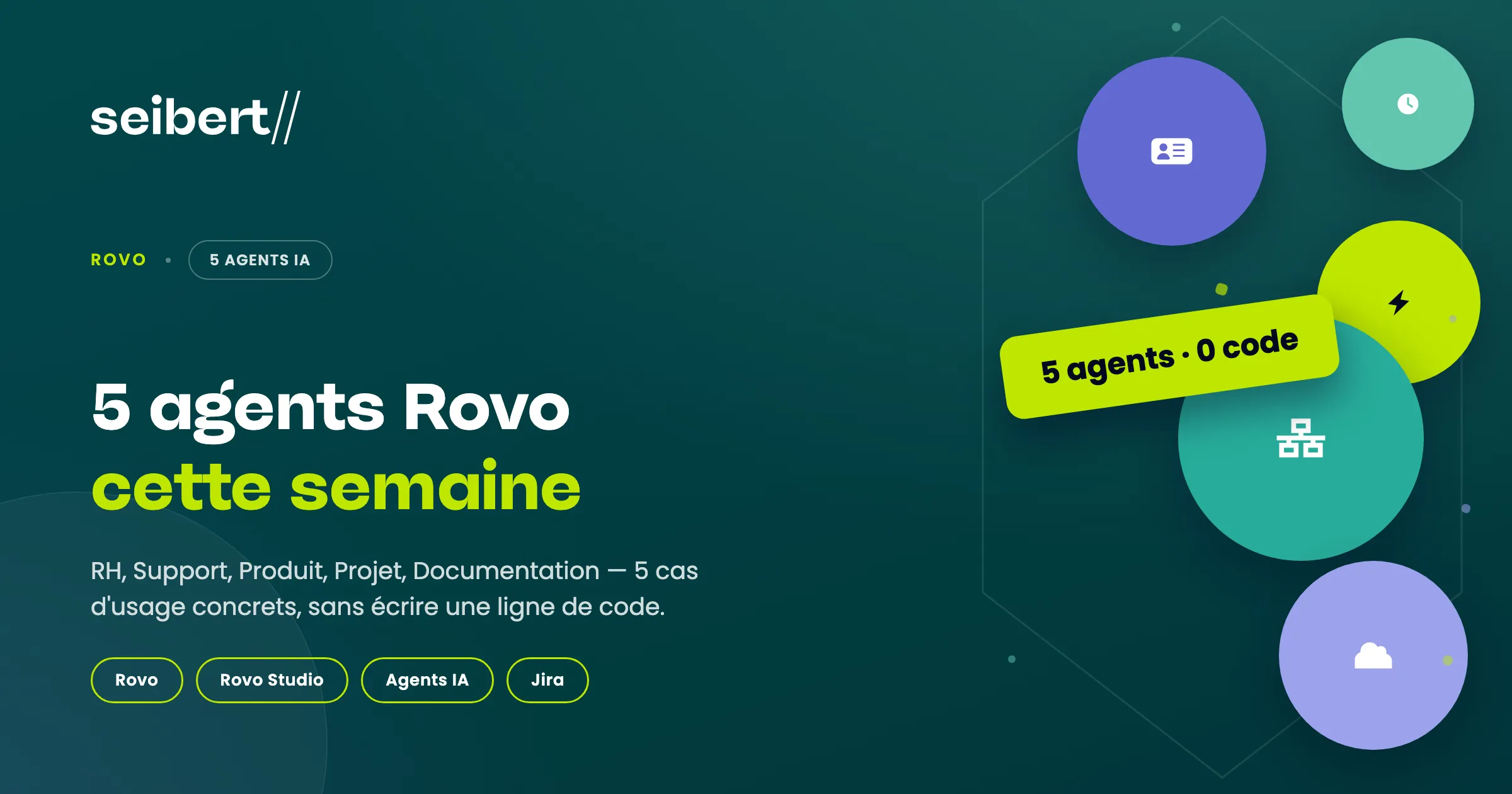 5 agents Rovo à déployer cette semaine : RH, Support, Produit, Projet, Documentation, sans écrire une ligne de code