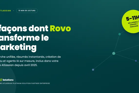 Équipe marketing utilisant Rovo pour la recherche, les résumés et la création de contenu