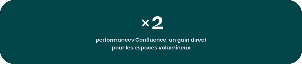 Performances Confluence doublées, un gain direct pour les espaces volumineux