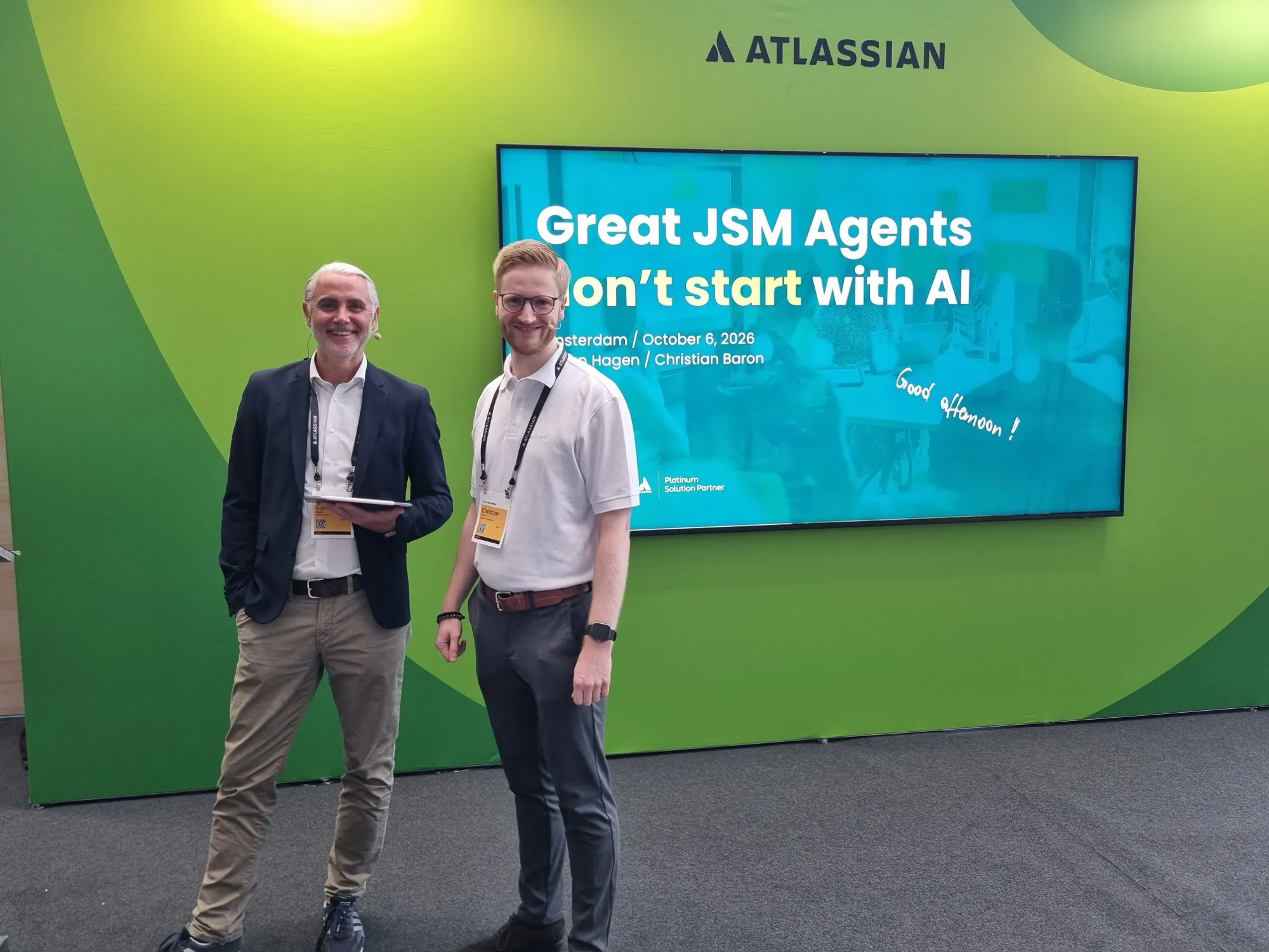 Session Seibert « Great JSM agents don't start with AI » à l'Atlassian Team '26 Europe, Amsterdam